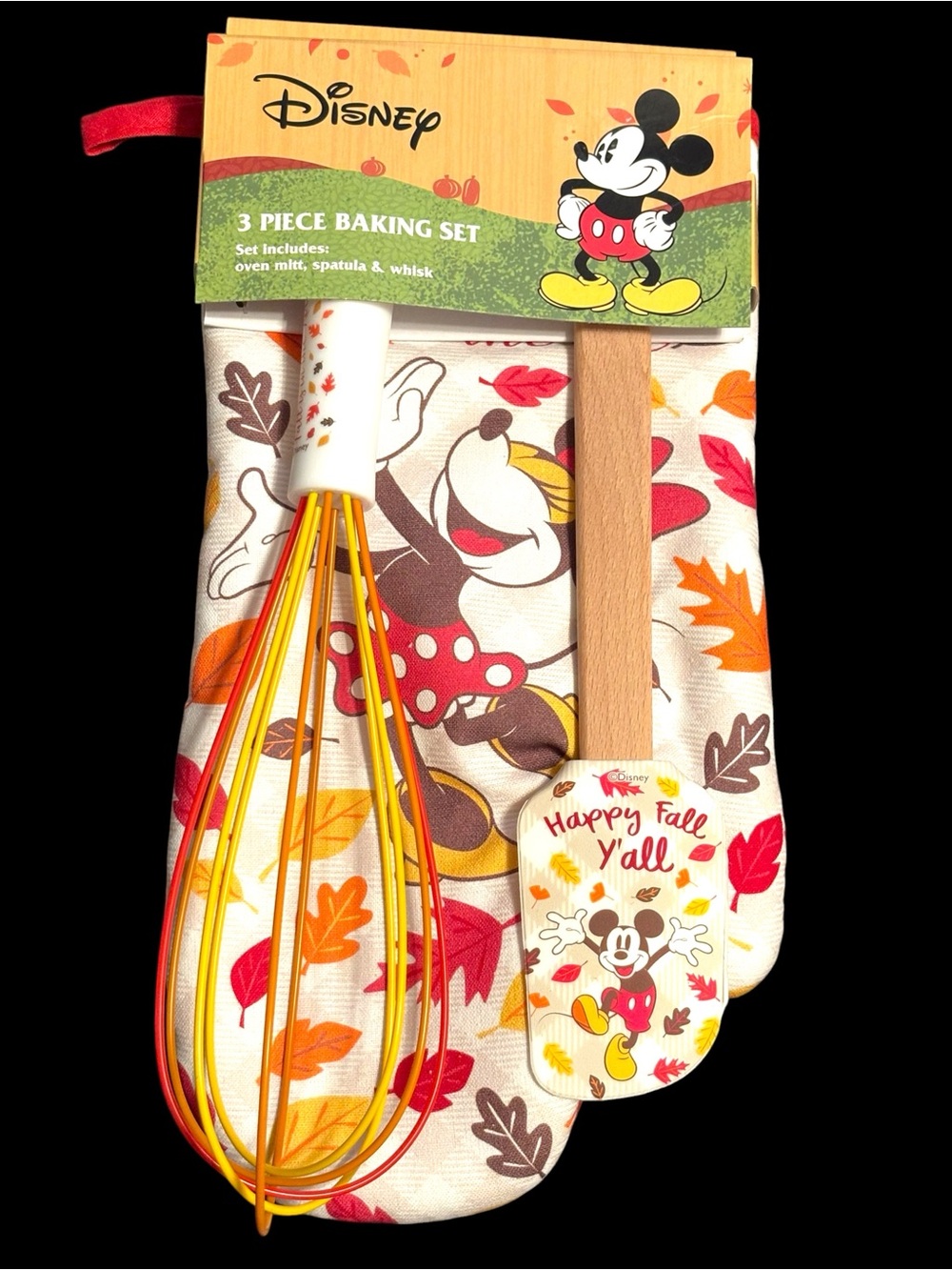 NWT•Disney Fall Minnie Mouse 3-Piece Baking Set